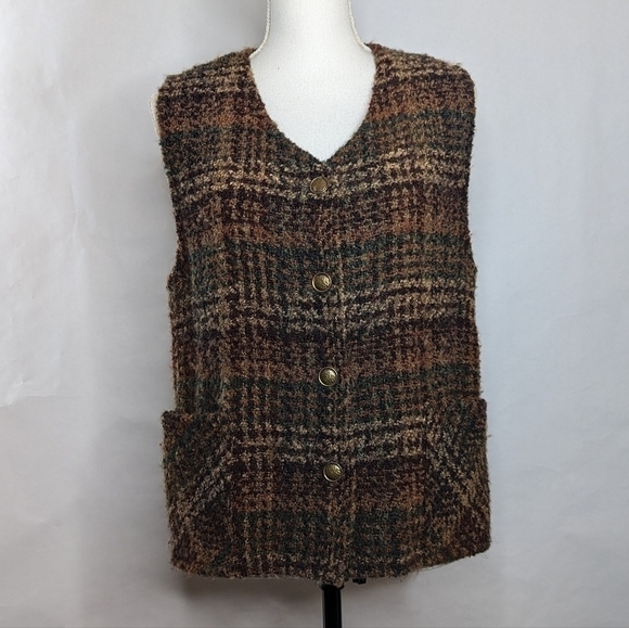 Wool Vest Plaid - Picture 2 of 11